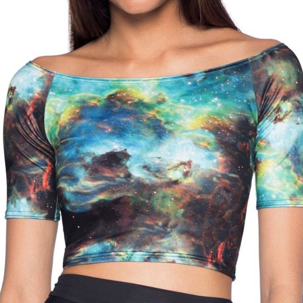 NWOT BLACKMILK CROP TOP GALAXY SIZE SMALL